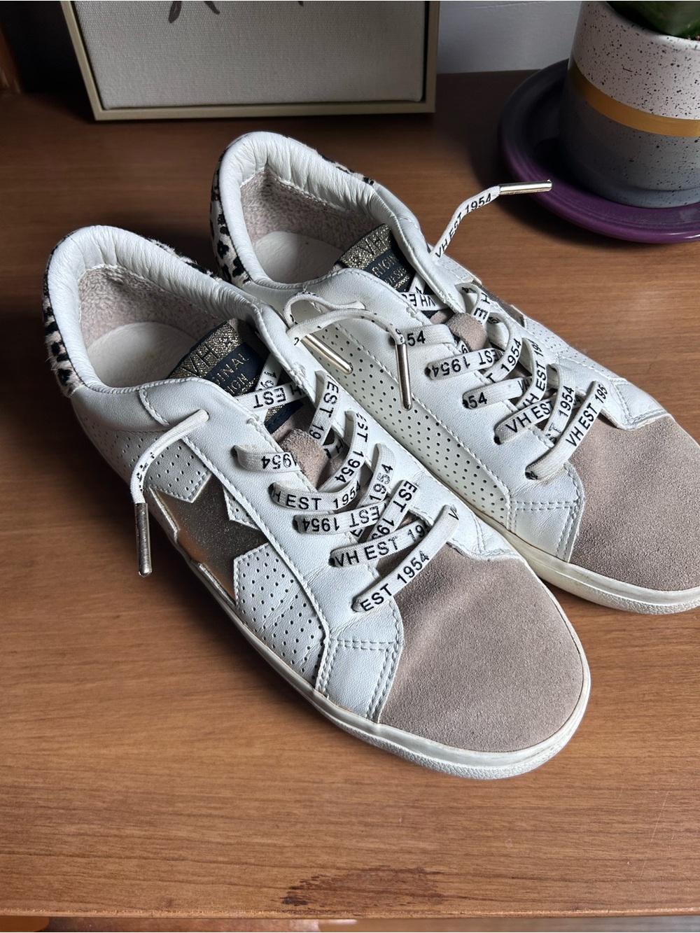 Vintage Havana sneakers - gold and leopard